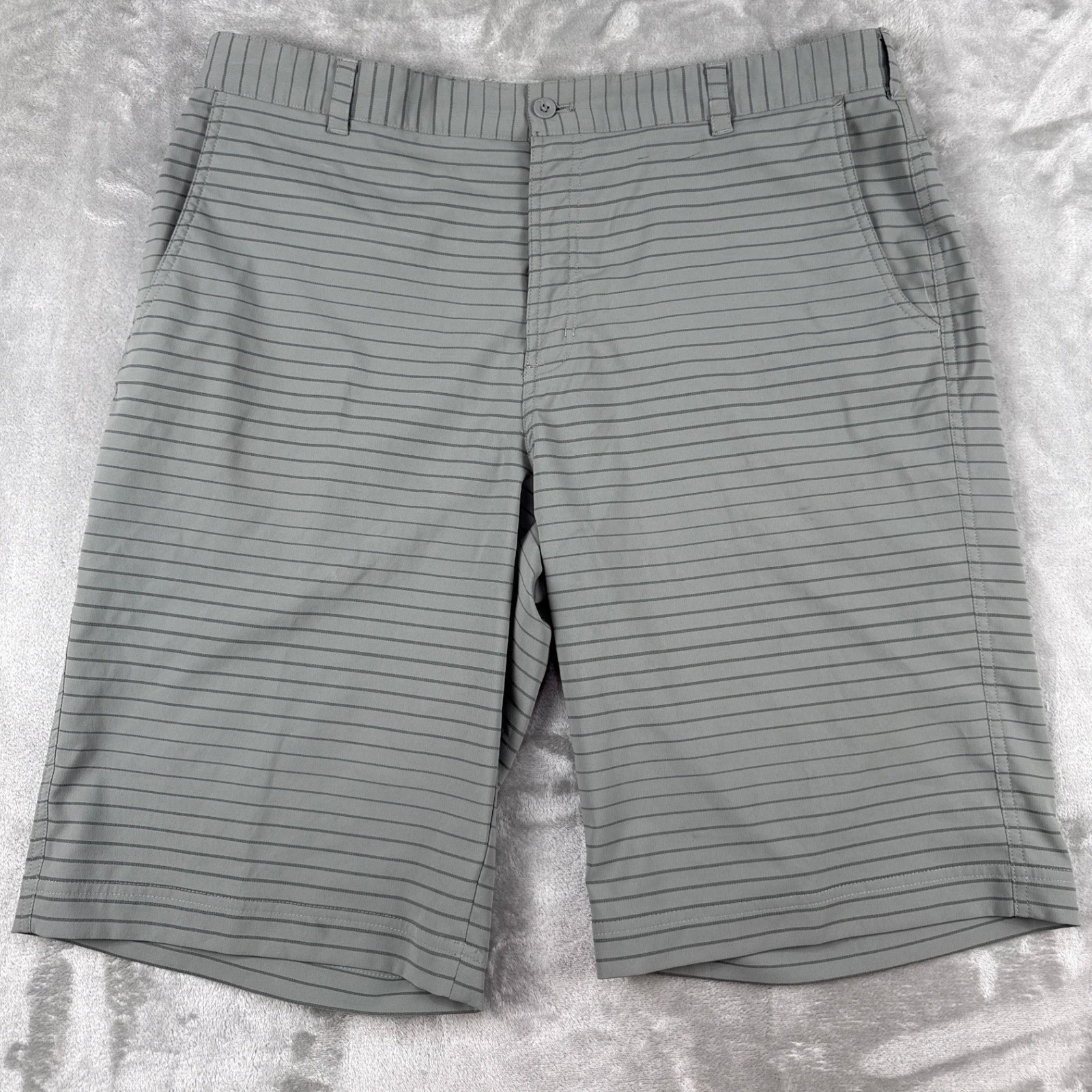 Nike Golf Tour Performance Dri-Fit Grey Striped Shorts Mens 36 Activewear